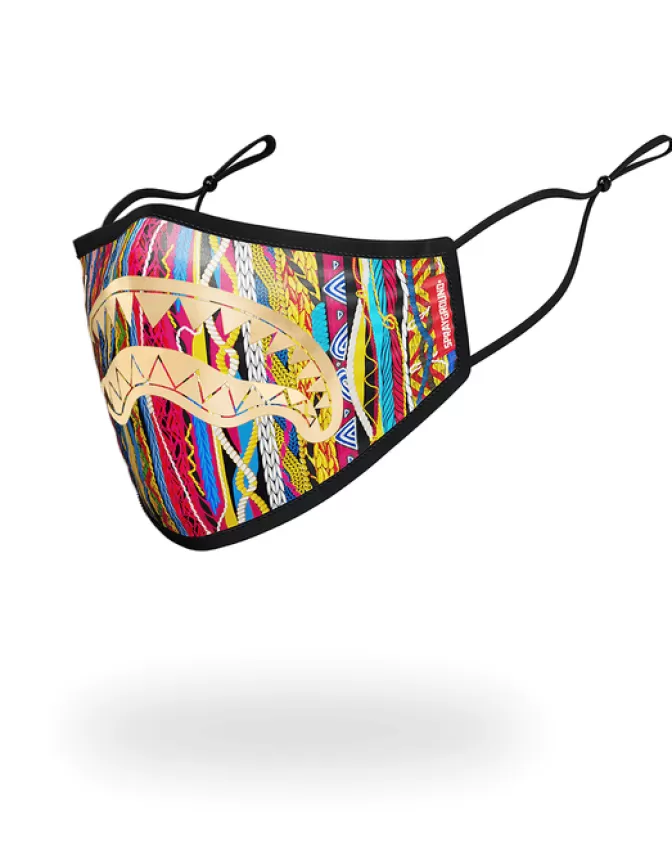 Sprayground Mascherina Limited Edition 1994 con Stampa Squalo Dorato Effetto Metallizzato