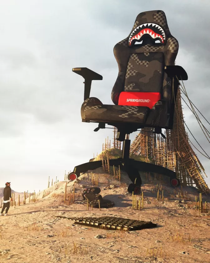 Sprayground Sedia Gaming 3AM - Design Ergonimico con Rivestimento Premium, Edizione Limitata per Collezionisti