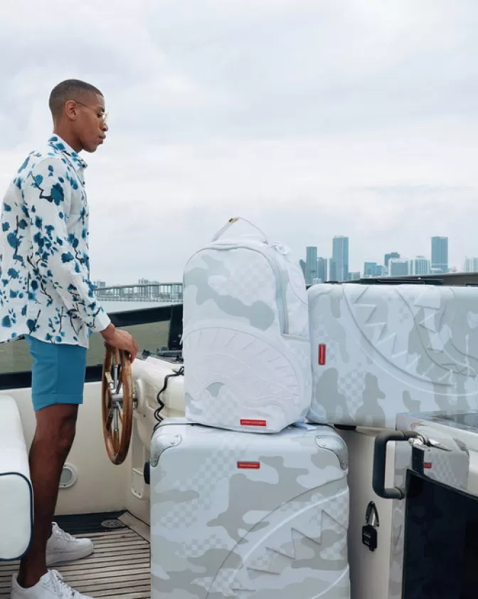 Valigia rigida Sprayground Sharknautics - Edizione Limitata Le Blanc 3AM con design esclusivo, bagaglio a mano ultraresistente per viaggiatori urbani