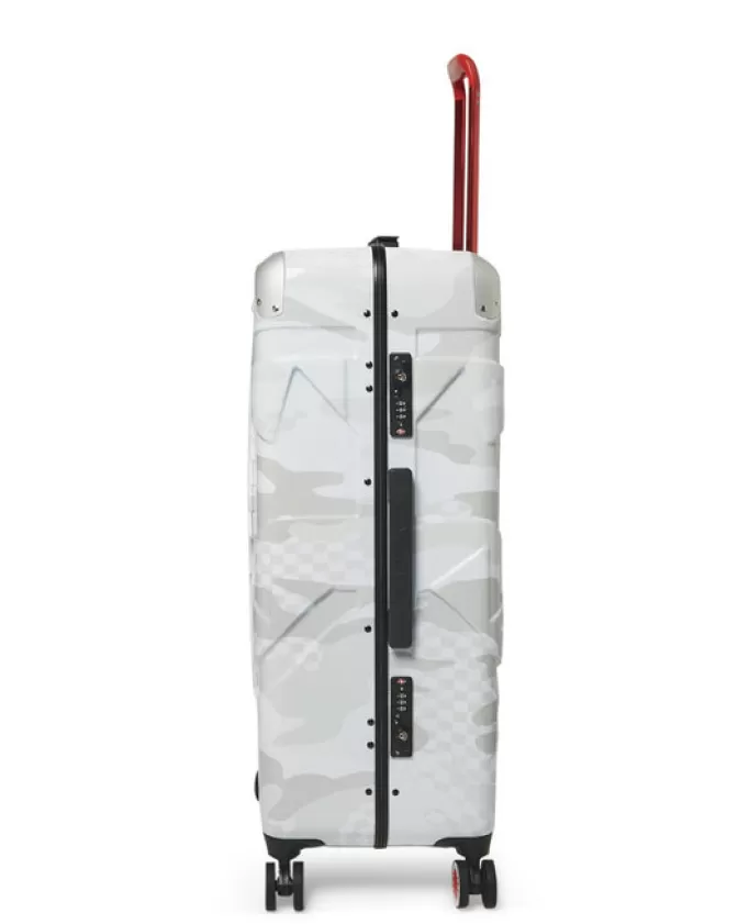 Valigia Rigida Sprayground 3AM Le Blanc - Design Squalo Futurista con Scocca Resistente, Formato Grande per Viaggi Lunghi - Edizione Speciale Nautica