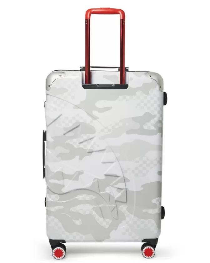 Valigia Rigida Sprayground 3AM Le Blanc - Design Squalo Futurista con Scocca Resistente, Formato Grande per Viaggi Lunghi - Edizione Speciale Nautica