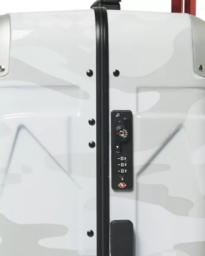 Valigia Rigida Sprayground 3AM Le Blanc - Design Squalo Futurista con Scocca Resistente, Formato Grande per Viaggi Lunghi - Edizione Speciale Nautica