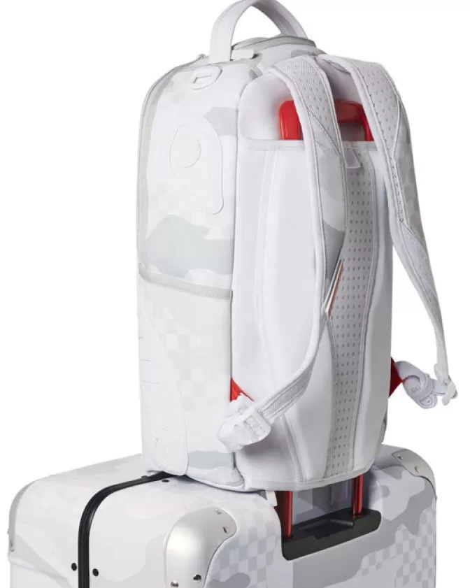 Valigia Rigida Sprayground 3AM Le Blanc - Design Squalo Futurista con Scocca Resistente, Formato Grande per Viaggi Lunghi - Edizione Speciale Nautica