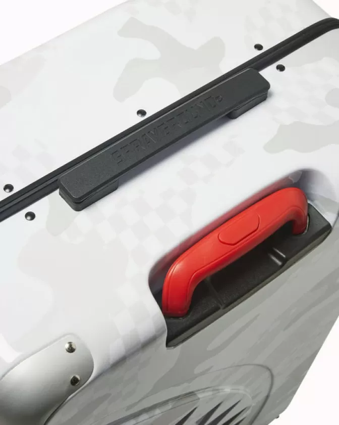 Valigia Rigida Sprayground 3AM Le Blanc - Design Squalo Futurista con Scocca Resistente, Formato Grande per Viaggi Lunghi - Edizione Speciale Nautica