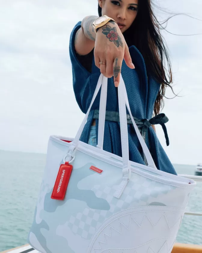 Sprayground Borsa Weekend 3AM Bianco Deluxe - Design Esclusivo con Stampa Grafica