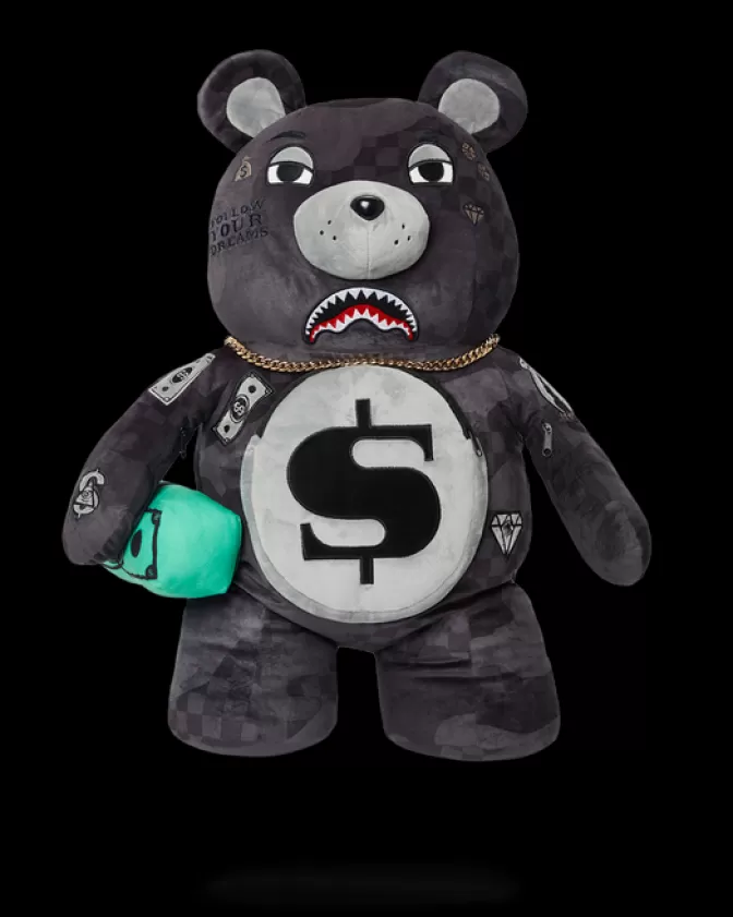 Sprayground Zaini Orsacchiotto Stile Urbano - Borsa Peluche 3AM Notte Fondi Senza Sosta - Design Esclusivo MoneyBear con Tasche Multifunzionali - Zaino Teddy Bear Unisex per Strada e Viaggi