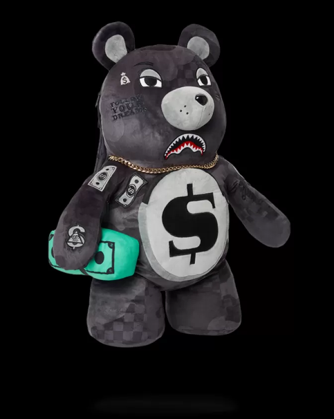 Sprayground Zaini Orsacchiotto Stile Urbano - Borsa Peluche 3AM Notte Fondi Senza Sosta - Design Esclusivo MoneyBear con Tasche Multifunzionali - Zaino Teddy Bear Unisex per Strada e Viaggi
