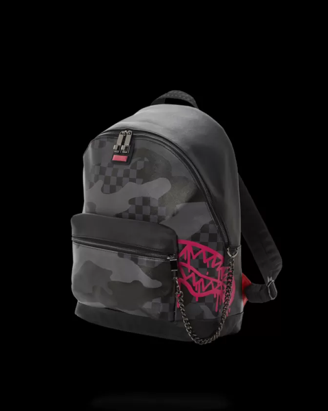 Sprayground Zaino SAVAGES - Design Unico con Sfumature Rosa Ispirato a un Castello, Ideale per Stile Audace e Utilizzo Notturno