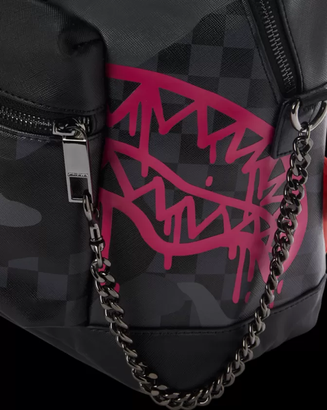 Sprayground Zaino SAVAGES - Design Unico con Sfumature Rosa Ispirato a un Castello, Ideale per Stile Audace e Utilizzo Notturno