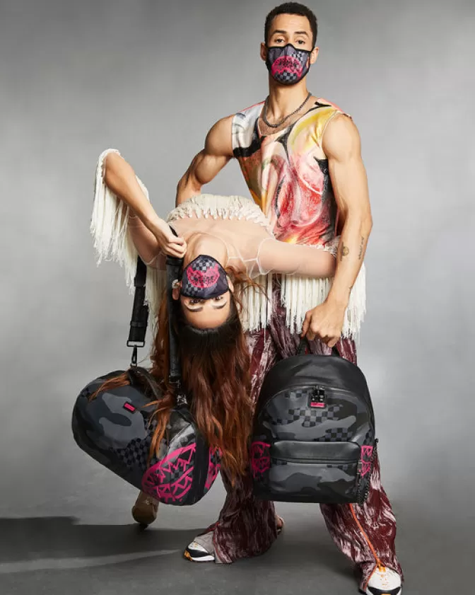 Sprayground Zaino SAVAGES - Design Unico con Sfumature Rosa Ispirato a un Castello, Ideale per Stile Audace e Utilizzo Notturno