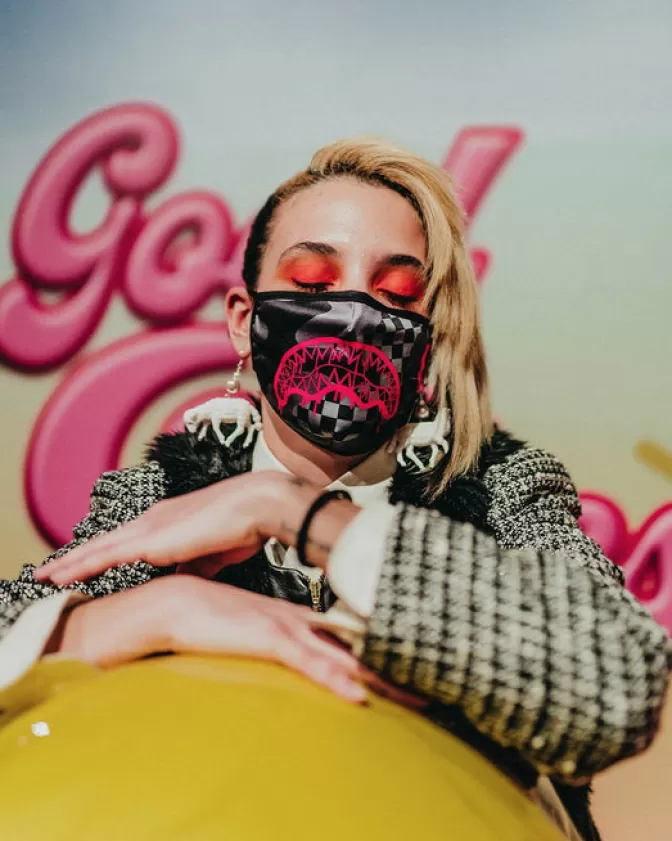 Sprayground 3AM: Trio Mascherine Stile Drip Rosa - Design Esclusivo per Protezione Stilosa