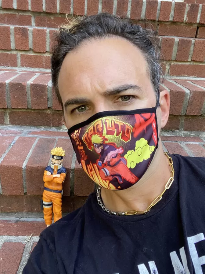 Mascherina Sprayground Stile Naruto per Adulti - Aderente e Confortevole con Design Esclusivo