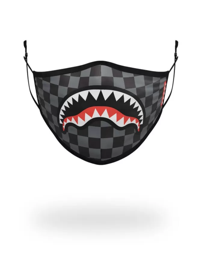 Sprayground - Mascherine Adulte con Design Esclusivo Squali di Parigi, Grigio Antracite, Modello Conformabile e Confezione Unisex