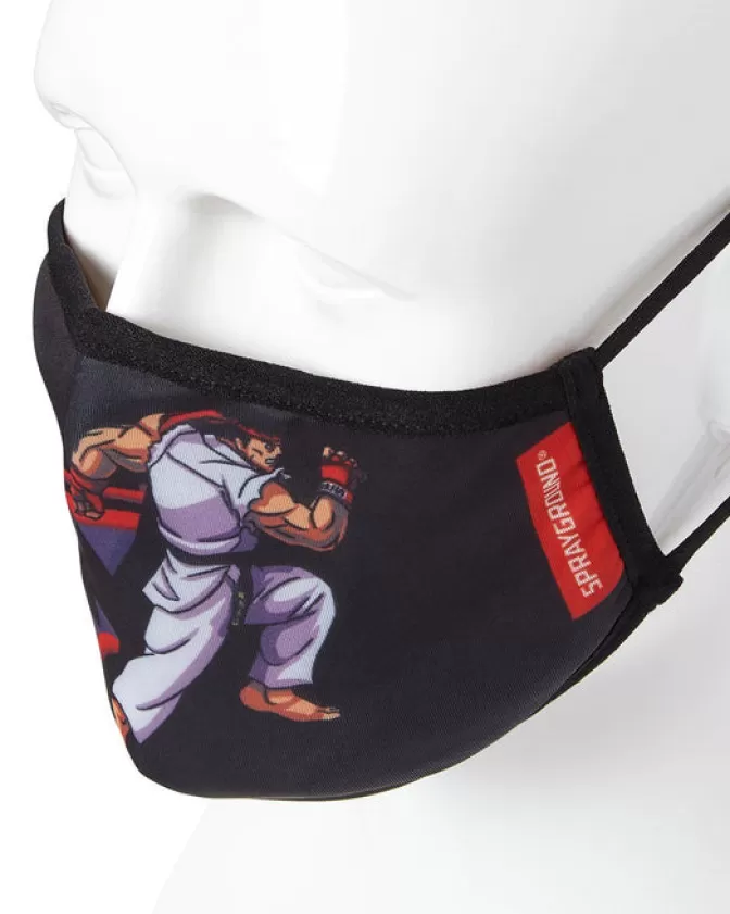 Sprayground Mascherina Stile Urbano con Squalo di Ryu - Modello Conformabile per Adulti (Edizione Limitata)