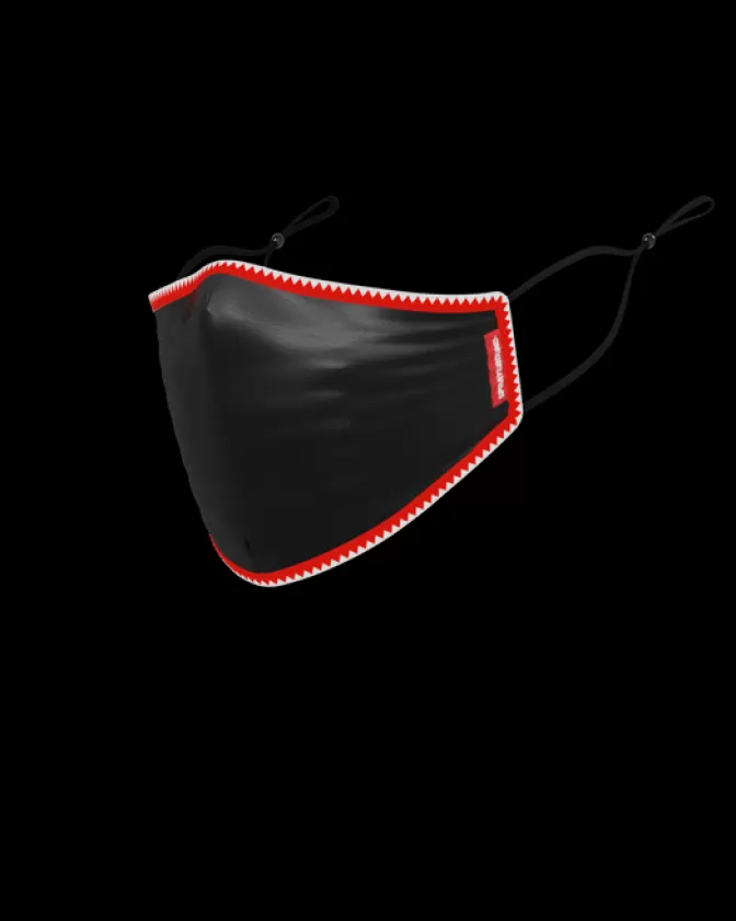 Sprayground Mascherine Viso Adulte con Design Squalo Verticale - Nero Morbido e Adattabile