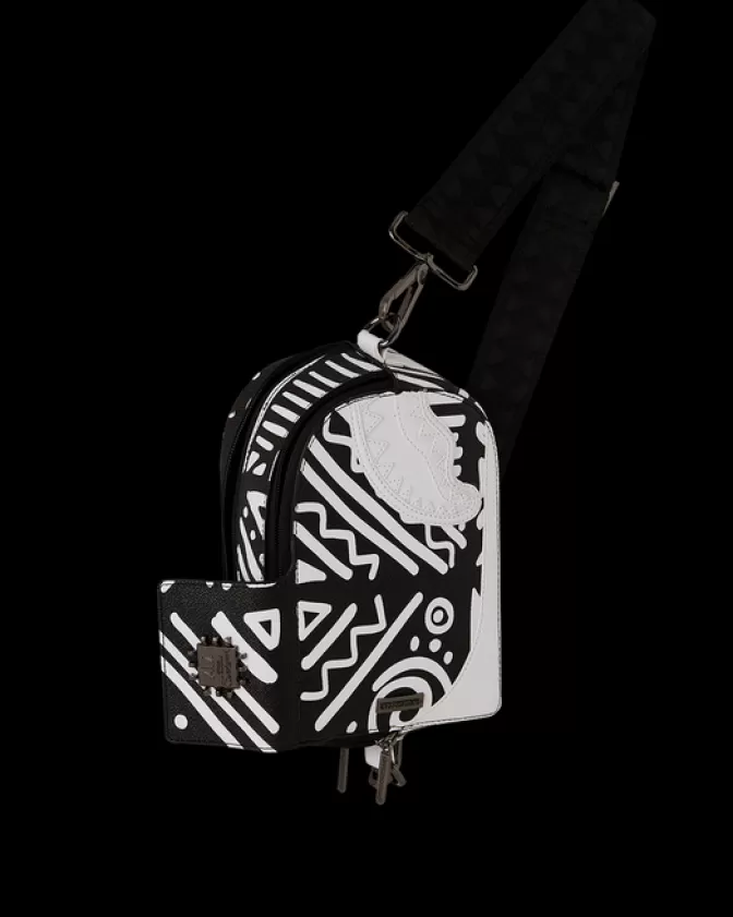 Sprayground Zaini a Tracolla | Borsa Crossbody Africana A.I.8 - Storia Originale con Design Tribale

(：