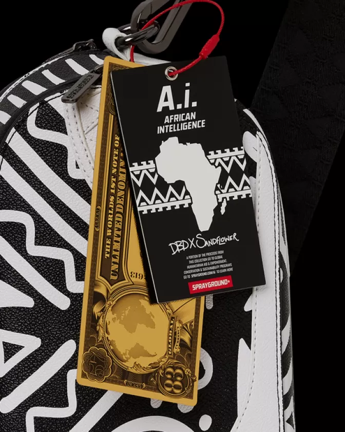 Sprayground Zaini a Tracolla | Borsa Crossbody Africana A.I.8 - Storia Originale con Design Tribale

(：
