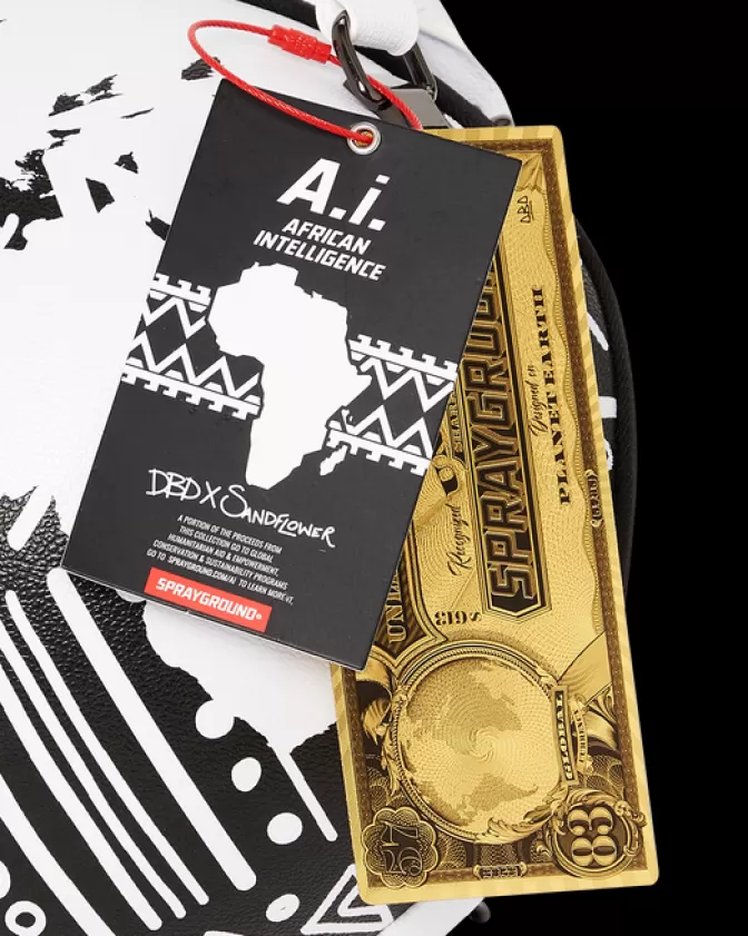 Sprayground - Borse Iconiche A.I.8: Intelligenza Africana | Edizione Speciale Globo con Design Ispirato alle Origini