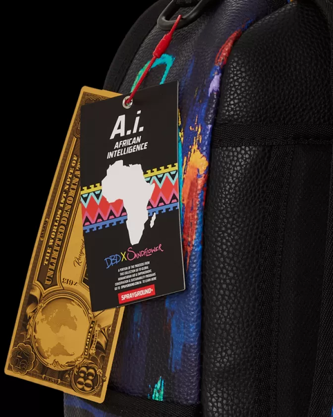 Zaino Sprayground Futuro Utopico con Tecnologia A.I.8 - Design Ispirato all'Intelligenza Africana (Modello DLXV)