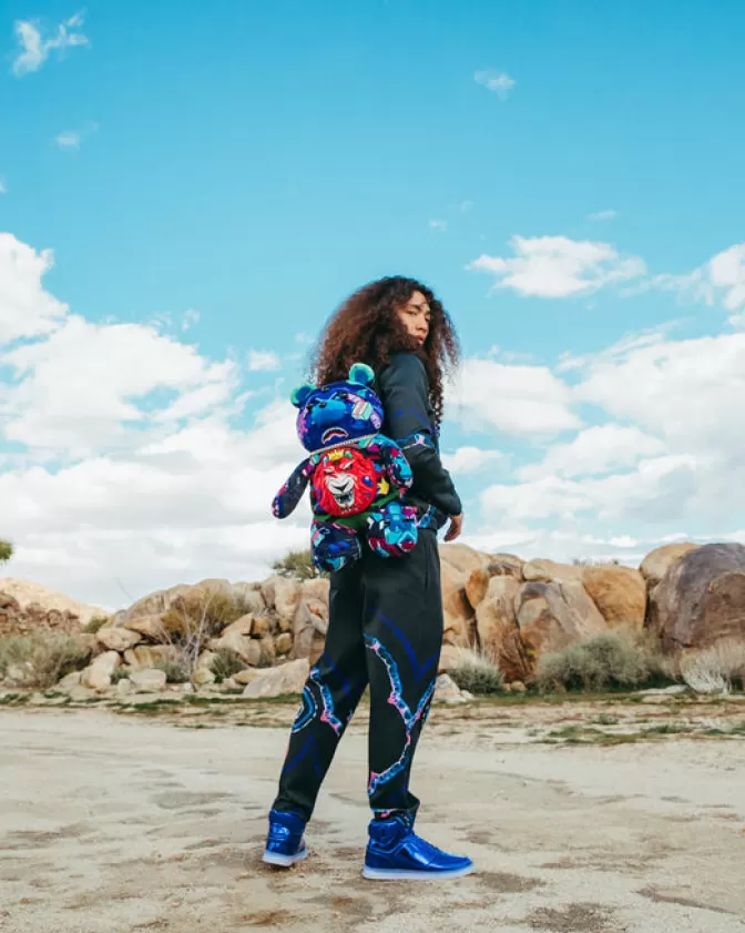 Zaini Sprayground Stile Orsacchiotto - Astro Twilight Edition con Ricamo Moneybear, Modelli Unici per Giovani Creativi