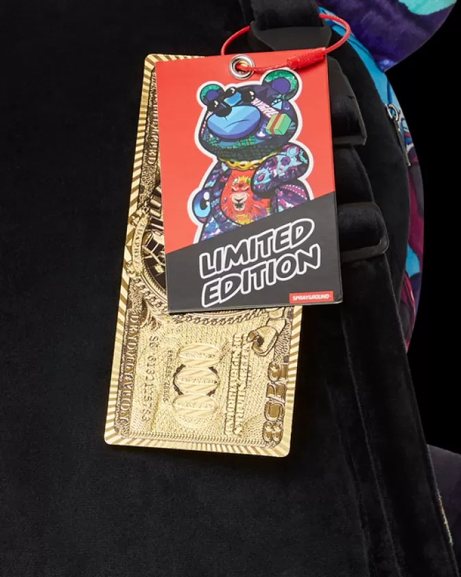 Zaini Sprayground Stile Orsacchiotto - Astro Twilight Edition con Ricamo Moneybear, Modelli Unici per Giovani Creativi