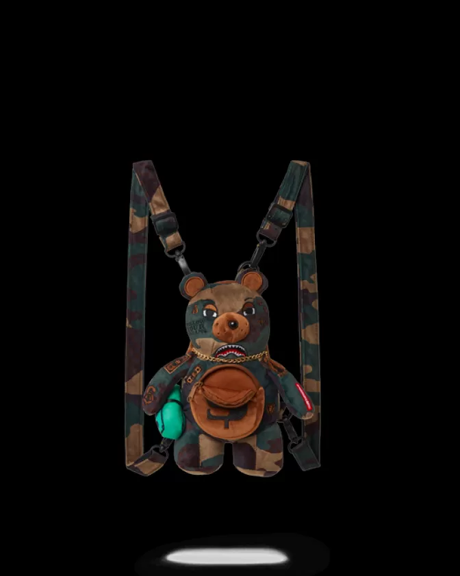 Sprayground Zaino Cuccioli d'Orso - Modello Camouflage con Design Orsetto Moneta, Versione Unisex per Bambini e Ragazzi