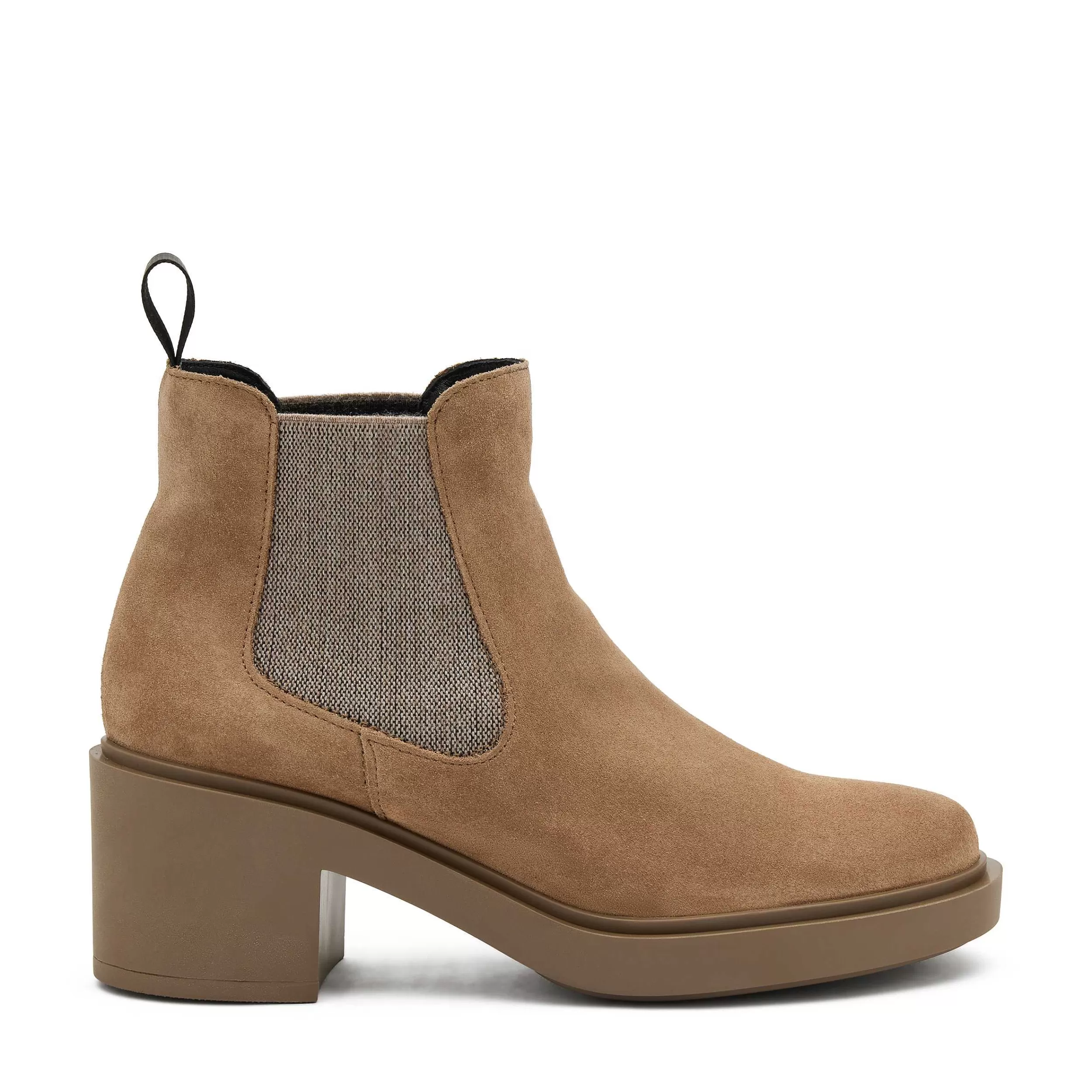Stivaletti Beatles Donna con Tacco in Velluto - Design Accattivante a Contrasti Cromatici, Comodi ed Eleganti per Look Moderno