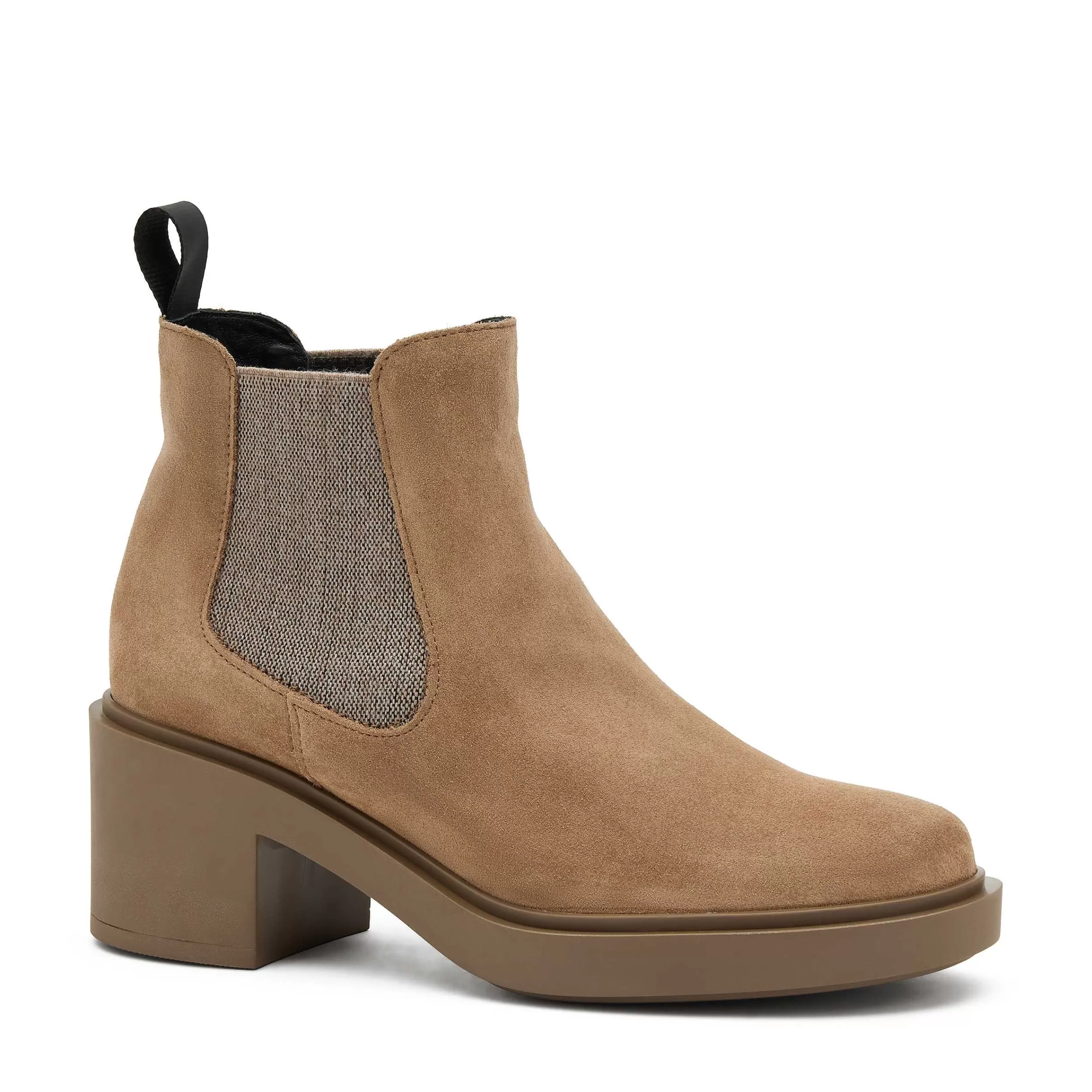 Stivaletti Beatles Donna con Tacco in Velluto - Design Accattivante a Contrasti Cromatici, Comodi ed Eleganti per Look Moderno