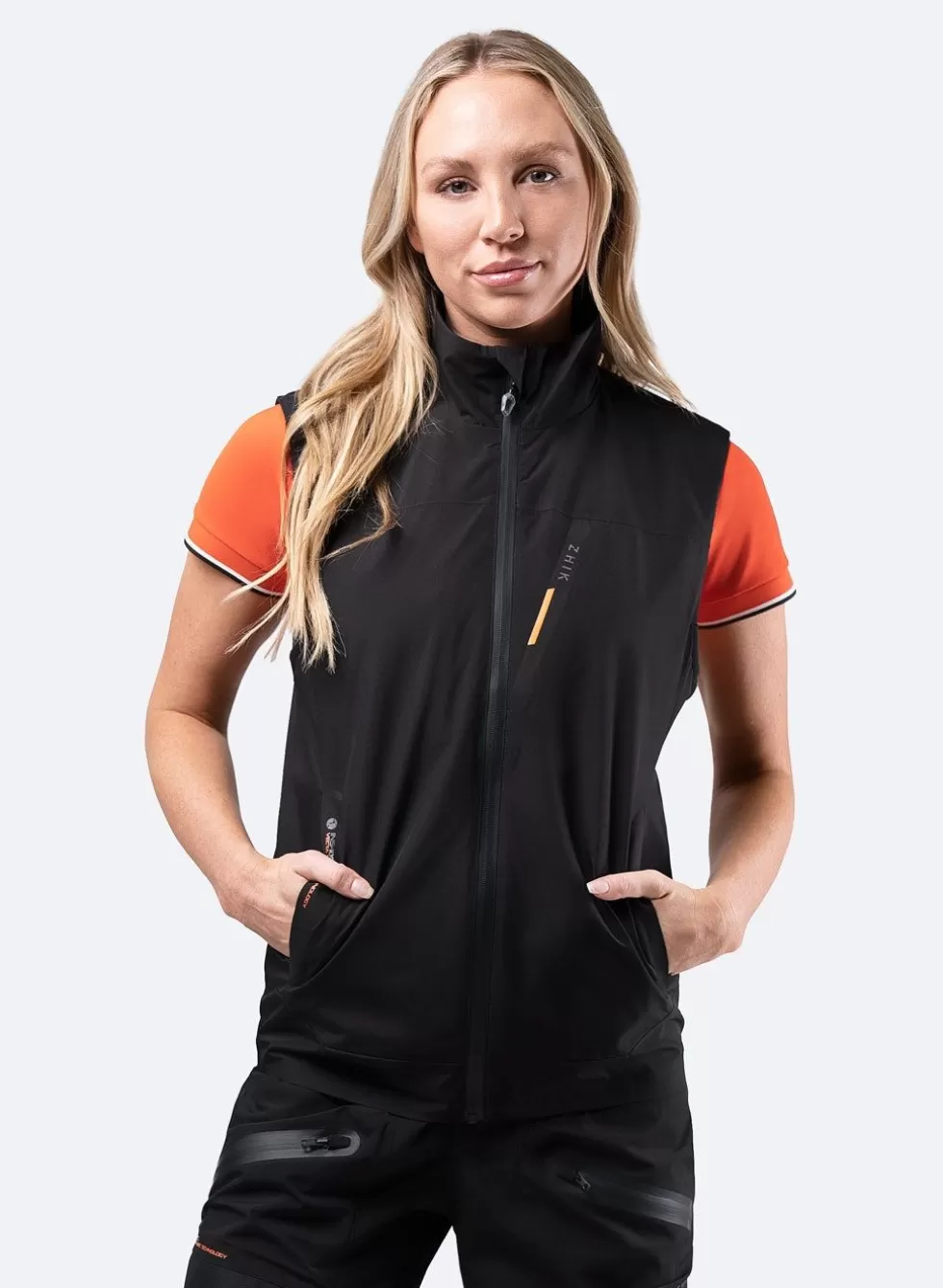 Gilet Impermeabile Leggero Donna per Escursionismo - Modello INS100 in Nero Classico con Taschi Regolabili per Attività Nautiche