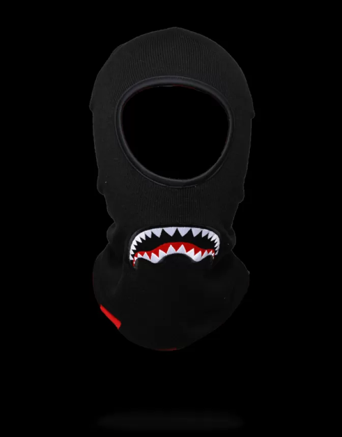 Passamontagna Sprayground - Stile Aggressivo con Motivo Squalo Nero, Design Ergonomico per Attività Outdoor