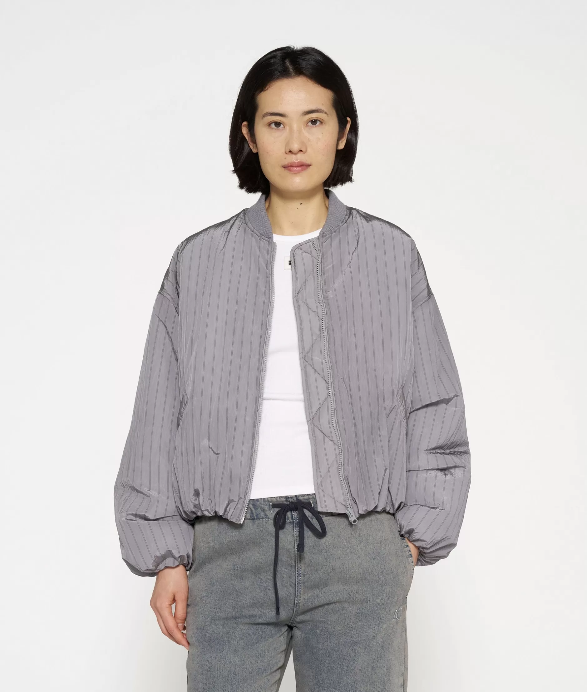 Giubbotto Bomber Elegante Donna 10 Days | Stile Urbano con Motivo Righe Classiche