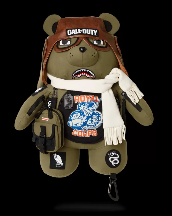 Zaini Sprayground Edizione Speciale - Orsetti Iconici con Design Aviatore Fearless e Stile MoneyBear, Ispirati a Call of Duty