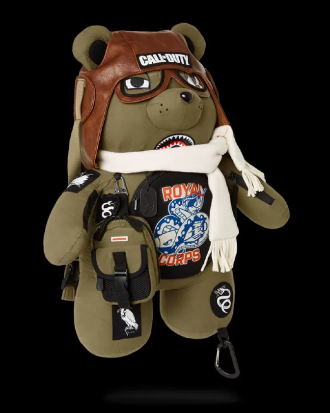 Zaini Sprayground Edizione Speciale - Orsetti Iconici con Design Aviatore Fearless e Stile MoneyBear, Ispirati a Call of Duty