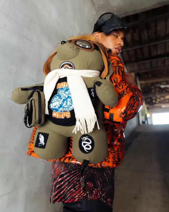 Zaini Sprayground Edizione Speciale - Orsetti Iconici con Design Aviatore Fearless e Stile MoneyBear, Ispirati a Call of Duty