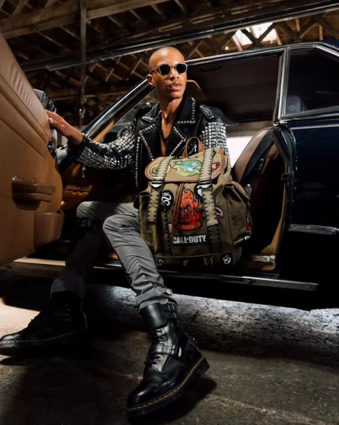 Zaino Limited Edition Sprayground Monte Carlo - Design El Diablo ispirato a Call of Duty con scomparti multifunzionali e dettagli premium