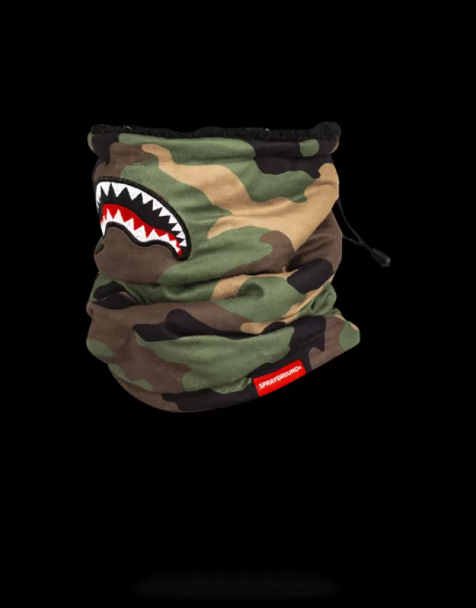 Sciarpa Collo Termica Sprayground - Design Mimetizzato con Motivo Squalo per Sport Invernali