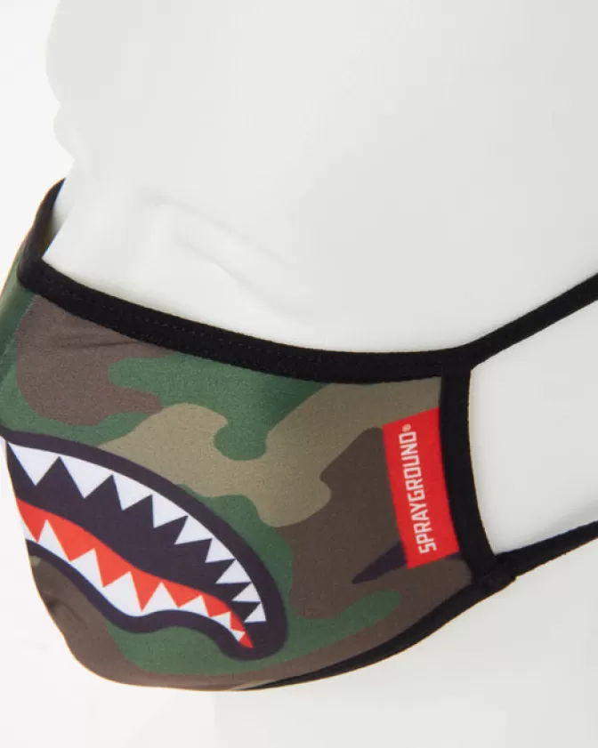 Sprayground | Mascherine Stylistiche con Stampa Mimetiche - Design a Fauci di Squalo e Adattamento Anatomico

(：、、