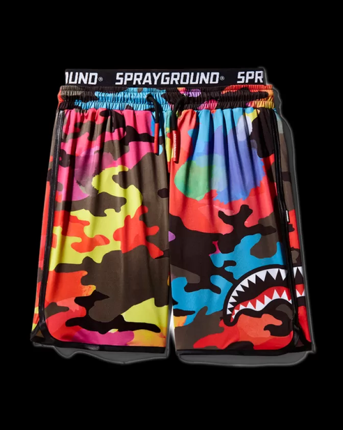 SPRAYGROUND Costumi da Bagno Uomo Originali - Pantaloncini Corti con Stampa Mimetico Esplosivo, Design Estivo 2024 per Nuoto e Tempo Libero, Tessuto Ultraresistente al Cloro