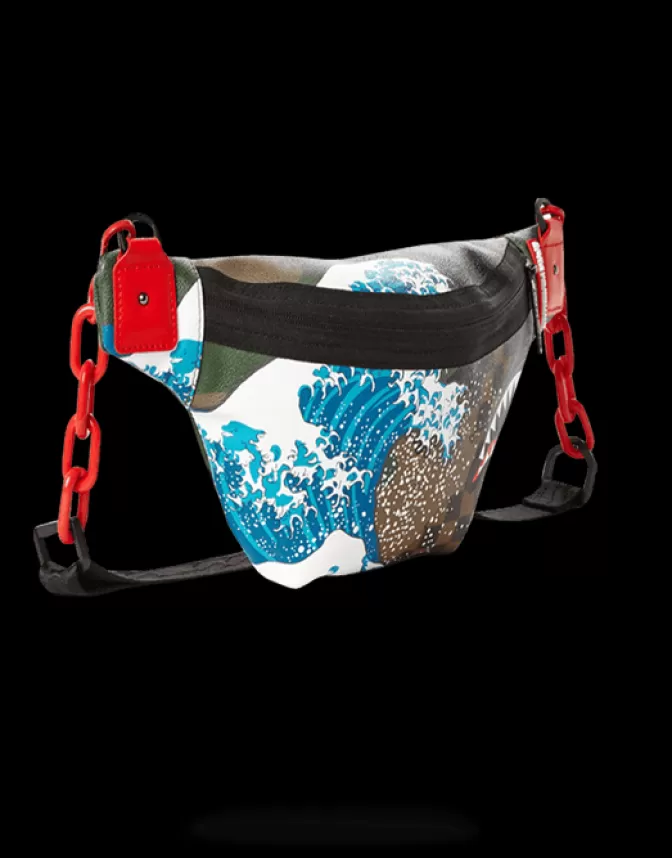 Borsa a Tracolla Sprayground Camo-Kawa - Motivo Onde e Squali Stile Urban