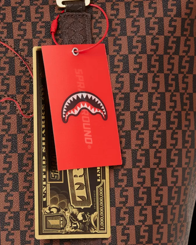 Sprayground Borsa Iconica con Stampa Assegni Vintage - Design Esclusivo a Tracolla