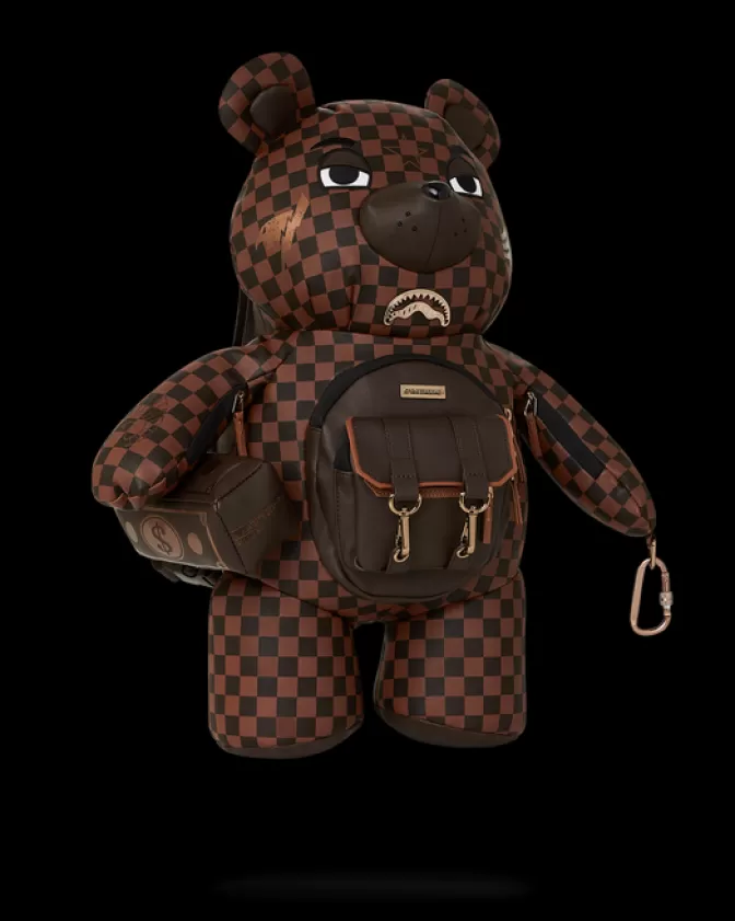 Sprayground - Zaini Peluche Orsacchiotto | Collezione Scacco Matto Reale e Ricco Orsetto