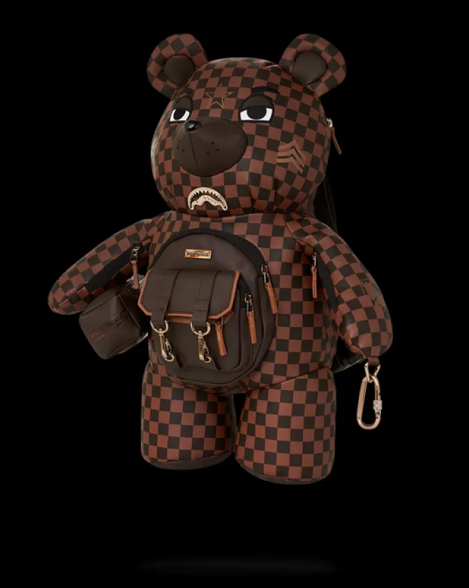 Sprayground - Zaini Peluche Orsacchiotto | Collezione Scacco Matto Reale e Ricco Orsetto