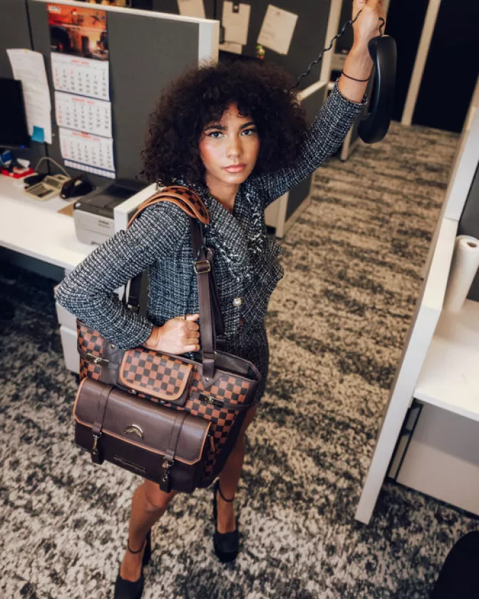 Borsa Tote Scacco Matto Reale - Design Elegante Sprayground | Moda Urbana con Stilizzata Scacchiera Regale