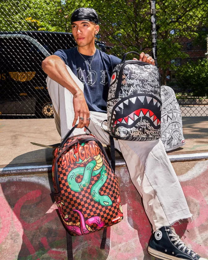 Zaino Sprayground DLXV Cromo Distruttore - Design Futuristico con Finiture Specchiate per Stile Urbano e Avventure Dynamiche