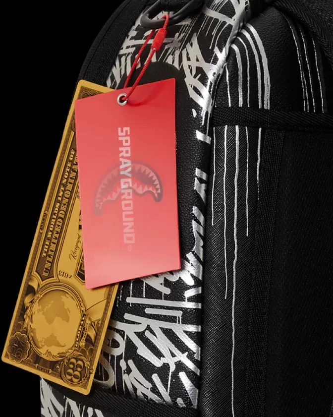 Zaino Sprayground DLXV Cromo Distruttore - Design Futuristico con Finiture Specchiate per Stile Urbano e Avventure Dynamiche