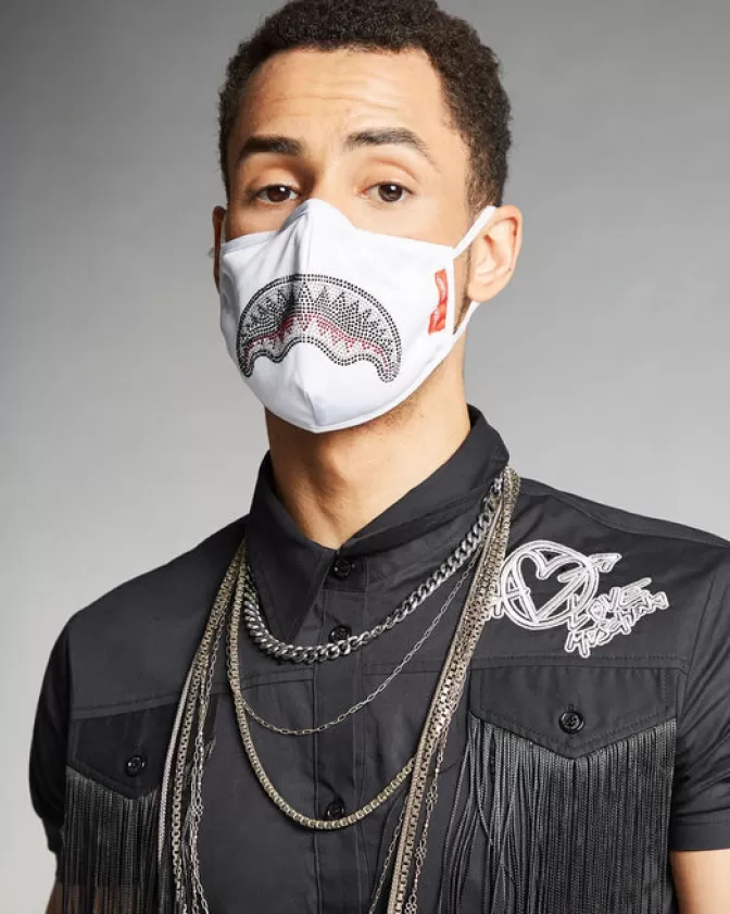 Mascherina Viso Sprayground ClearCut - Bianca, Design Essenziale e Prezzo Vantaggioso