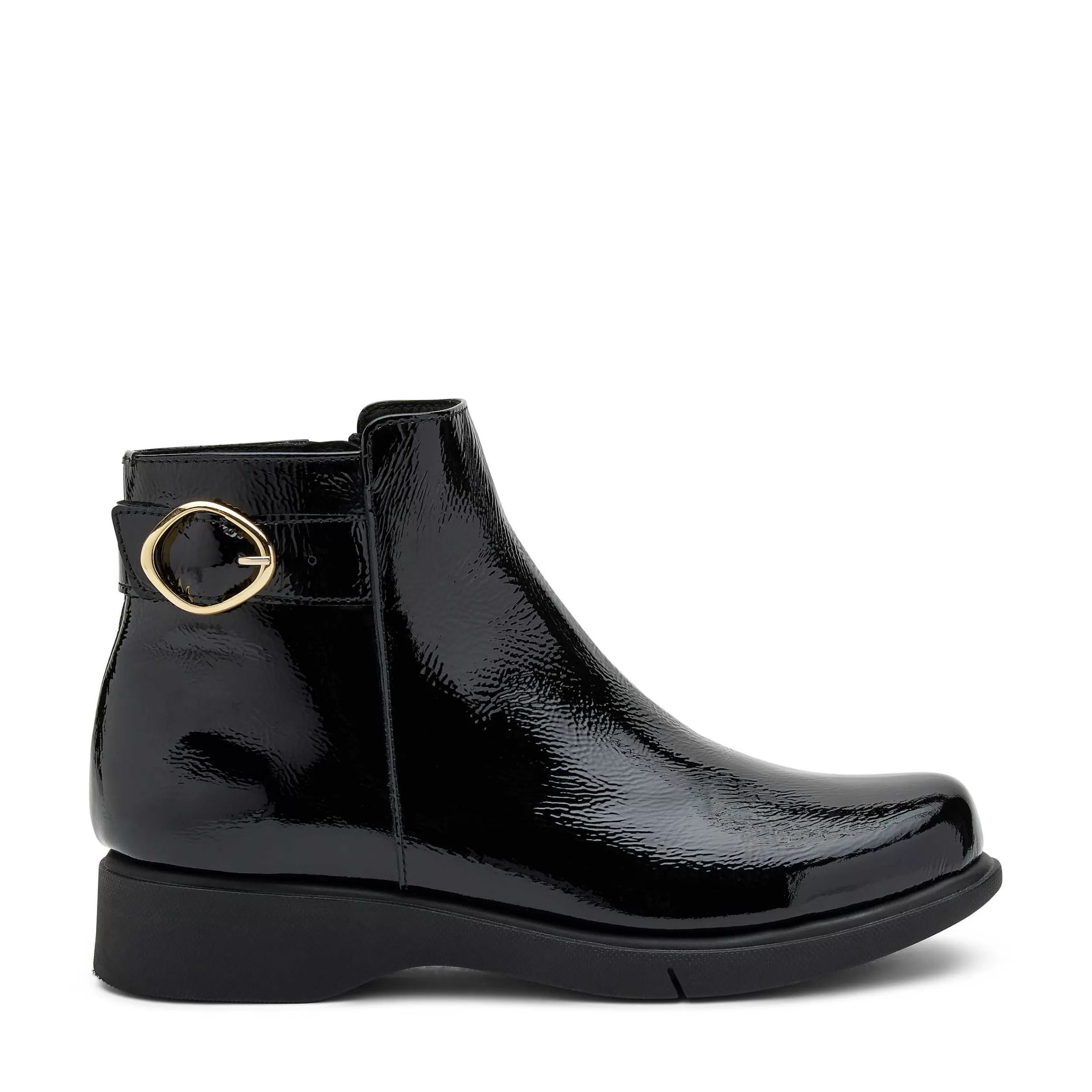 Stivaletti Donna in Pelle Laccata Lucida con Design Confortevole - Calzature Eleganti per Tutto il Giorno 

（：++，AI。