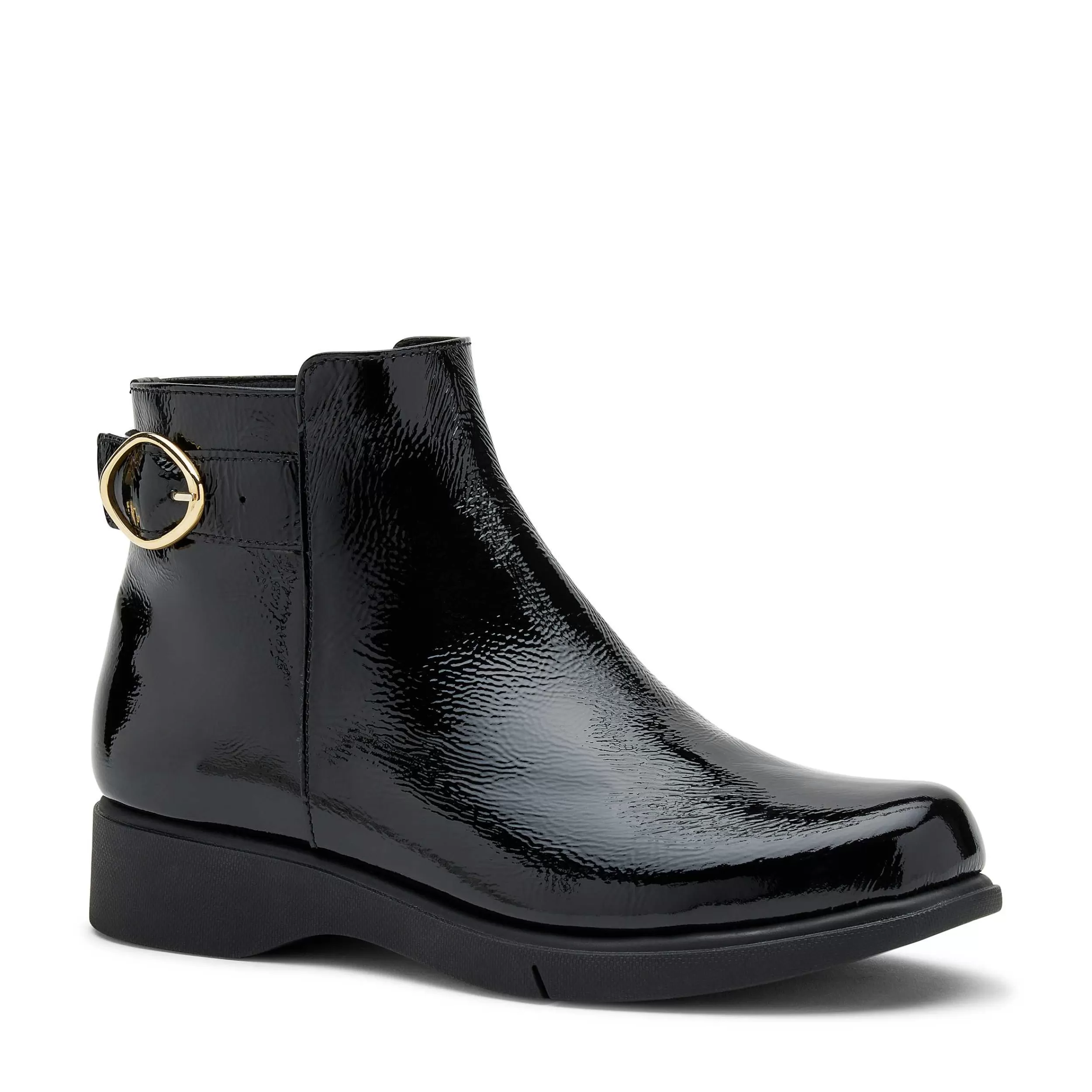 Stivaletti Donna in Pelle Laccata Lucida con Design Confortevole - Calzature Eleganti per Tutto il Giorno 

（：++，AI。