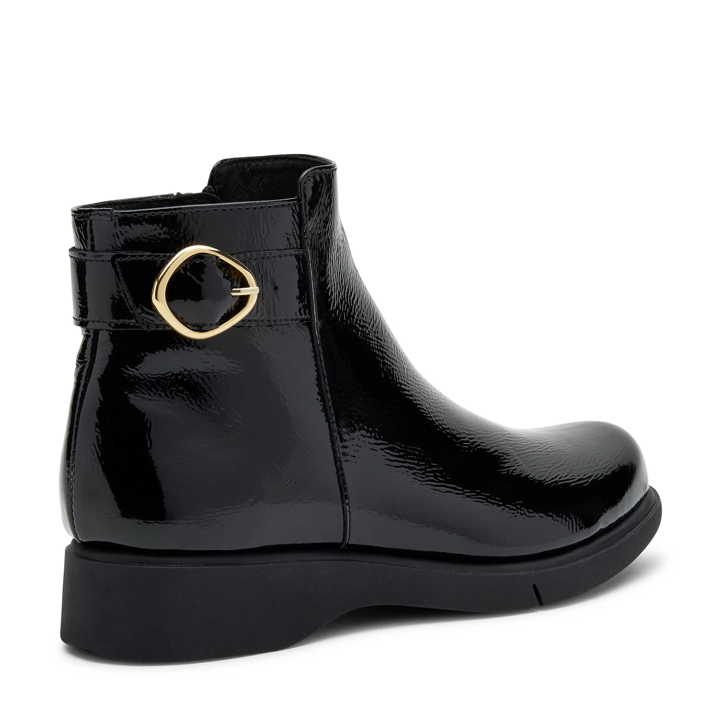 Stivaletti Donna in Pelle Laccata Lucida con Design Confortevole - Calzature Eleganti per Tutto il Giorno 

（：++，AI。