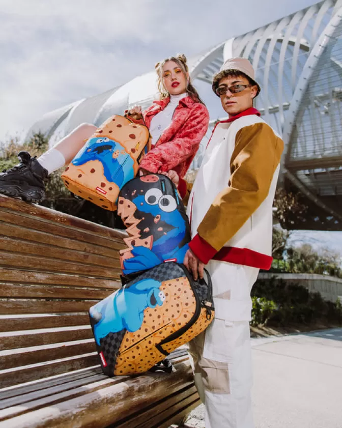 Zaino Sprayground Cookie Monster con Scomparto Segreto - Design Strapetto Modello DLXV